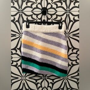 Anthropologie Daily Practice Cozy Stripe Sweater Mini Skirt, size S, NWT